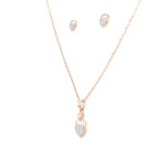 18KT Classy Rose Gold  Pendant And Earrings Set