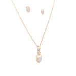 18KT Classy Rose Gold  Pendant And Earrings Set