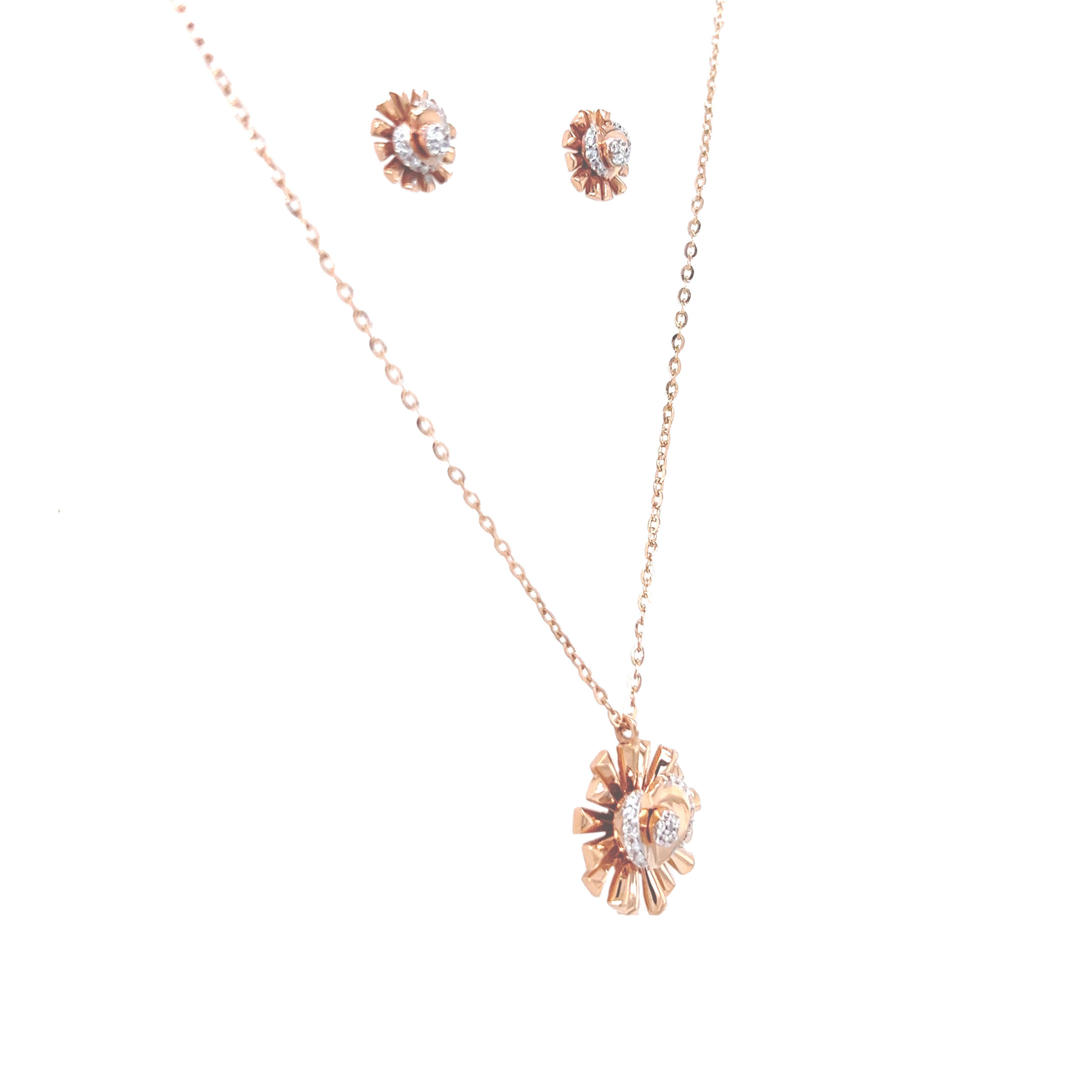 18K Rose Gold & CZ Pendant Set (8.5gm) – Virani Jewelers