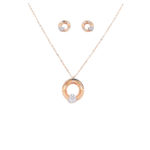 18KT Rose Gold Jewellery Dazzling Pendant Set