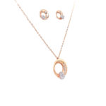 18KT Rose Gold Jewellery Dazzling Pendant Set