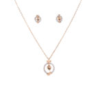 18KT Elegant Gold Pendant And Earrings Set