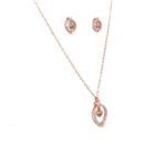 18KT Elegant Gold Pendant And Earrings Set