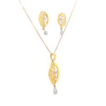 22KT Vaani Diamond And Pearl Pendant Earrings Set| Pachchigar Jewellers| Pachchigar Jewellers