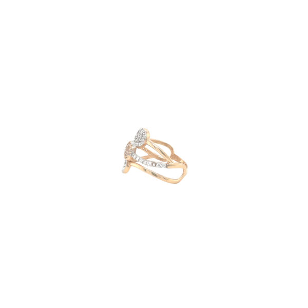 18K Rose Gold Curvy Three Row American Diamond Ring| Pachchigar Jewellers
