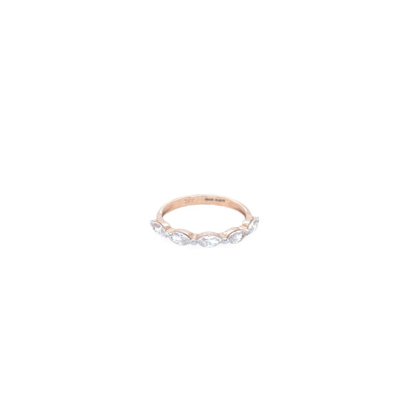 18K Rose Gold Fancy marques Cutting American Diamond Ring