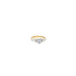 22KT Yellow Gold Center Heart American Diamond Ladies Ring