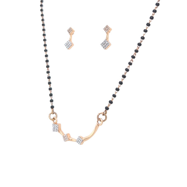 18K Rose Gold Whimsical Mangalsutra with Earrings| Pachchigar Jewellers