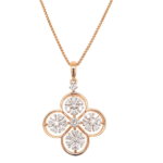 18K Rose Gold Flawless Floral Diamond Pendant | Pachchigar Jewellers