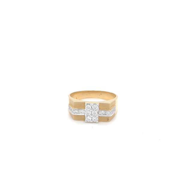 18K Yellow Gold Diamond Ring For Men | Pachchigar Jewellers