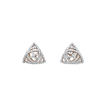 18K Yellow Gold Geometric Diamond Stud Earrings | Pachchigar Jewellers