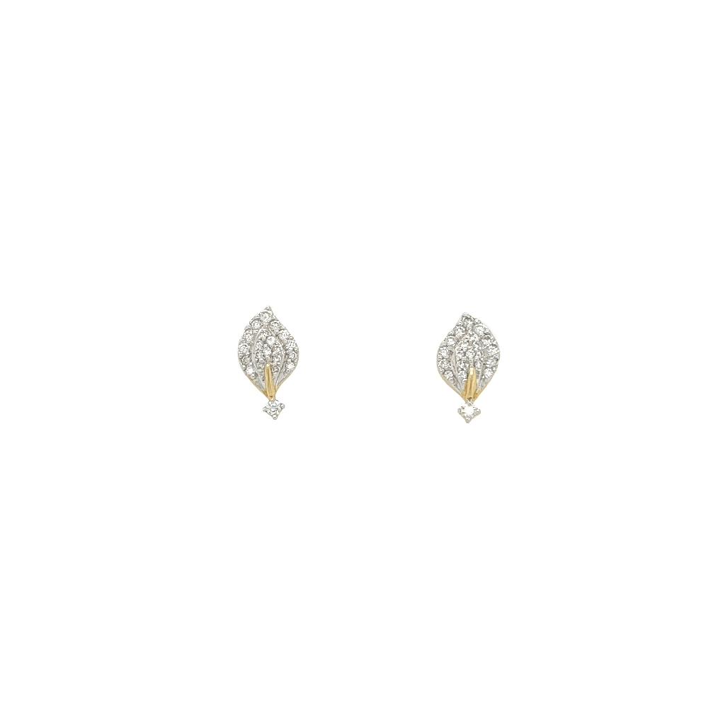 18K Yellow Gold Round Diamond Stud Earrings at Rs 20300  Piece in Surat   Sarvada Jewels
