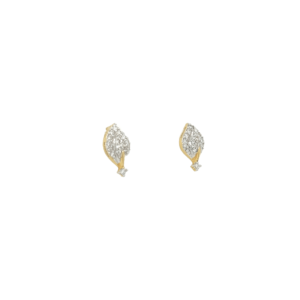 18K Yellow Gold Tapered Diamond Stud Earring