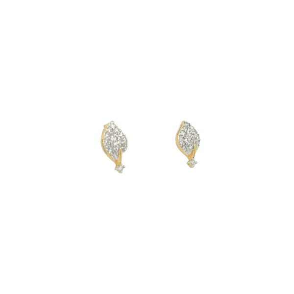18K Yellow Gold Tapered Diamond Stud Earring | Pachchigar Jewellers