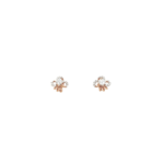 18K Rose Gold Floral Diamond Stud Earrings