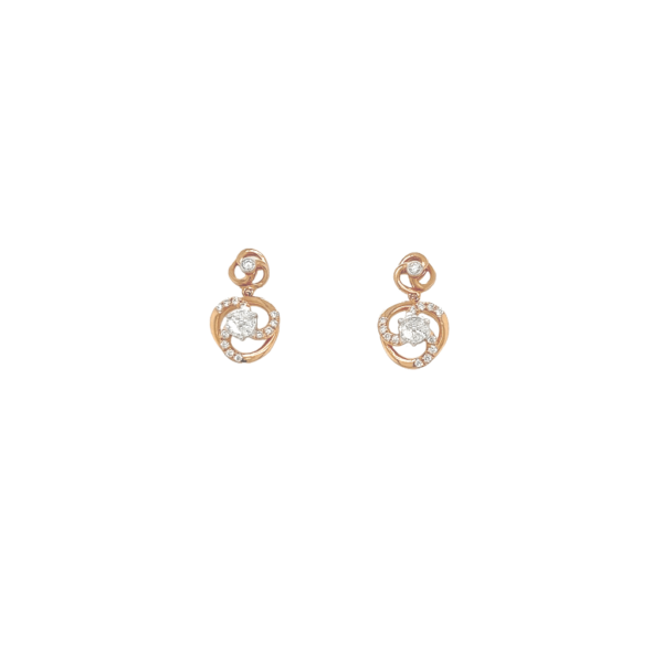 Sparkling Diamond And Gold Drop Earrings