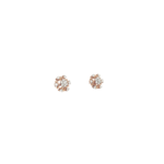 18K Rose Gold Sleek Floral Diamond Studs