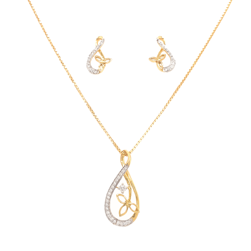 Priyaasi Blue American Diamond Rose Gold Pendant & Earring Set at Rs 799/set  | American Diamond Necklace Set in Gurgaon | ID: 25376295012