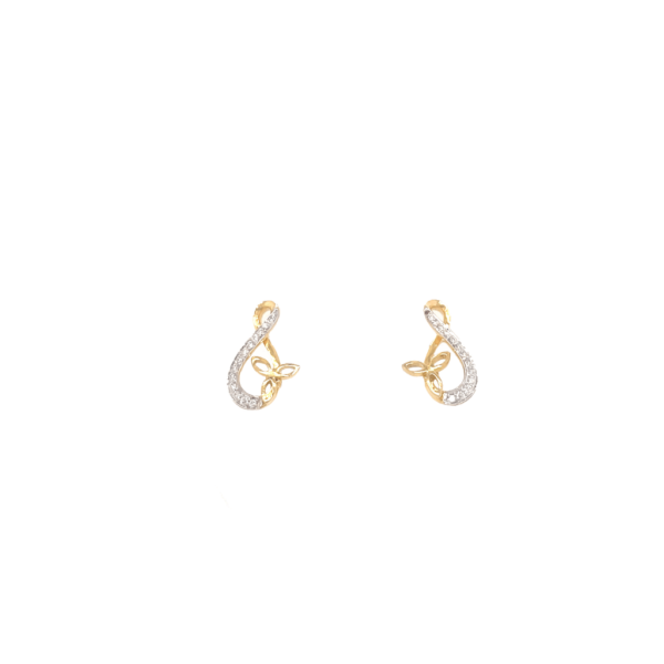 18K Yellow Gold Diamond Pendants And Earrings Set