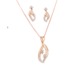 18K Yellow Gold Diamond Pendant Earrings Set | Pachchigar Jewellers