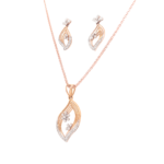 18K Yellow Gold Diamond Pendant Earrings Set | Pachchigar Jewellers