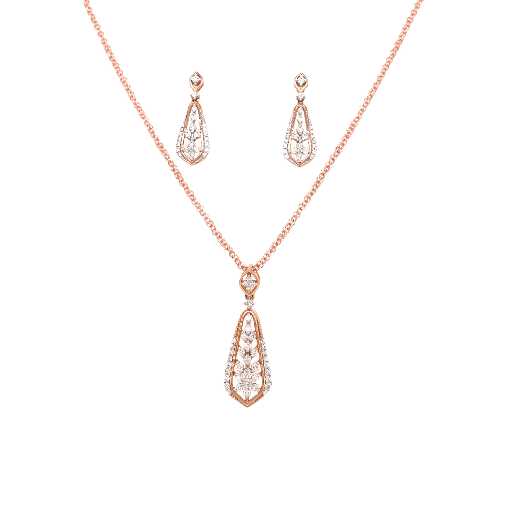 Party Wear Gold Diamond Pendant Earring Set at Rs 145000/set in Jaipur |  ID: 24604107248