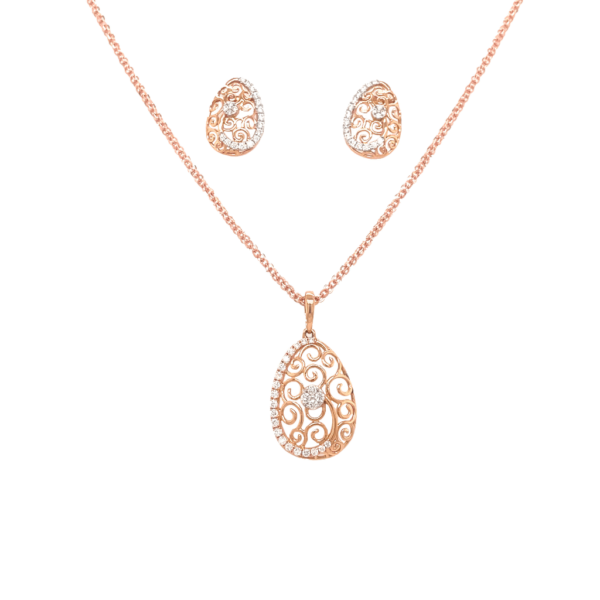 18KT Diamond studded pendent set | Pachchigar Jewellers
