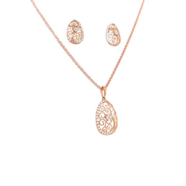 18KT Diamond studded pendent set | Pachchigar Jewellers
