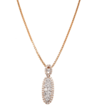 18K Rose Gold Long Oval Diamond Pendant | Pachchigar Jewellers