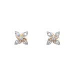 18K Yellow Gold Floral  Diamond Earring for Regular Wear | Pachchigar Jewellers