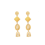 22k Hollow Indo-Western Long Earring with Traditional Jhumar| Pachchigar Jewellers