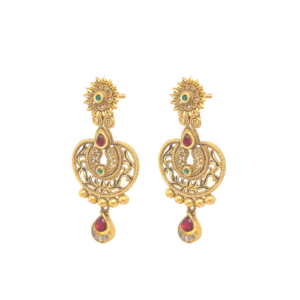 22K Antique Jadtar  Earrings for Traditional Occasional Wear