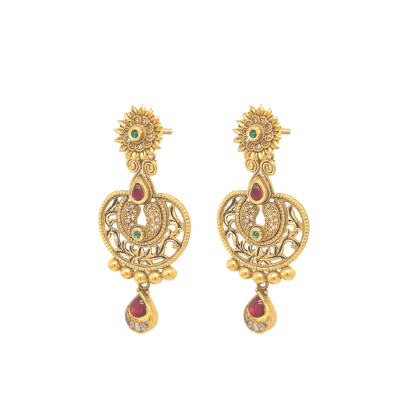 Traditional Gold Jhumkas Pachi Earrings - Jewellery Designs