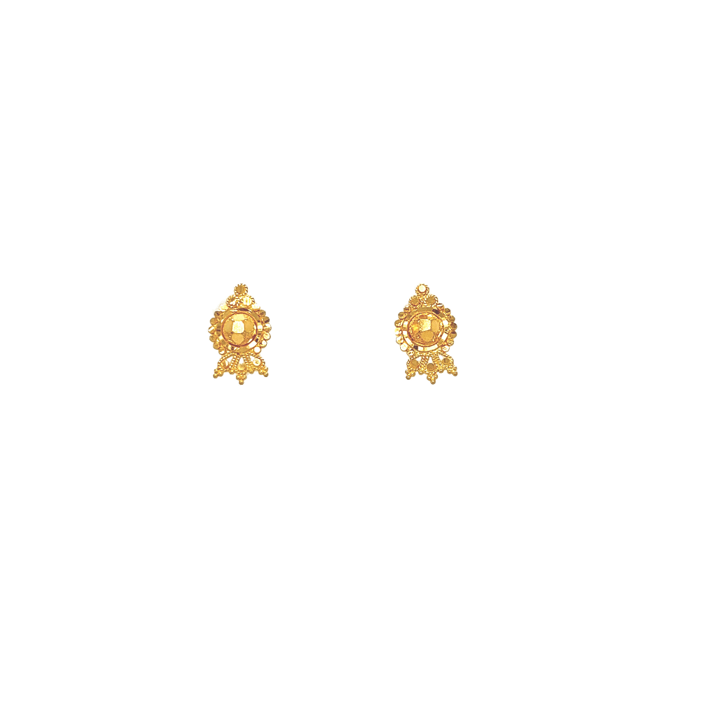 Buy 22k Yellow Gold Stud Earrings , Handmade Yellow Gold Earrings for  Women, Vintage Antique Design Indian Gold Earrings Jewelry, Small Earrings  Online in India - Etsy