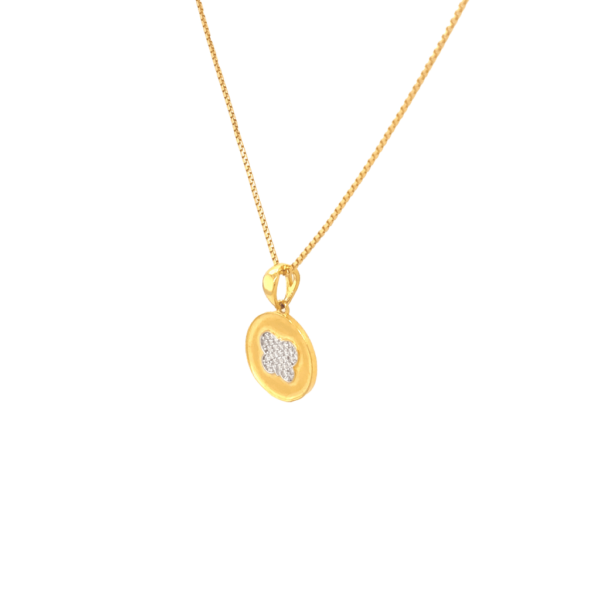 22K Gold Round Pendant with Baby Butterfly| Pachchigar Jewellers