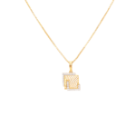 22K Gold Square Pendant