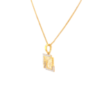 22K Gold Square Pendant