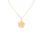 22K Gold Delicate Floral Pendant