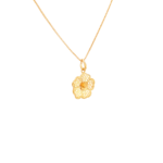 22K Gold Delicate Floral Pendant