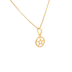 22k Gold Round Star Pendant