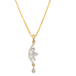 18K Yellow Gold Long Dazzling Diamond Pendant | Pachchigar Jewellers