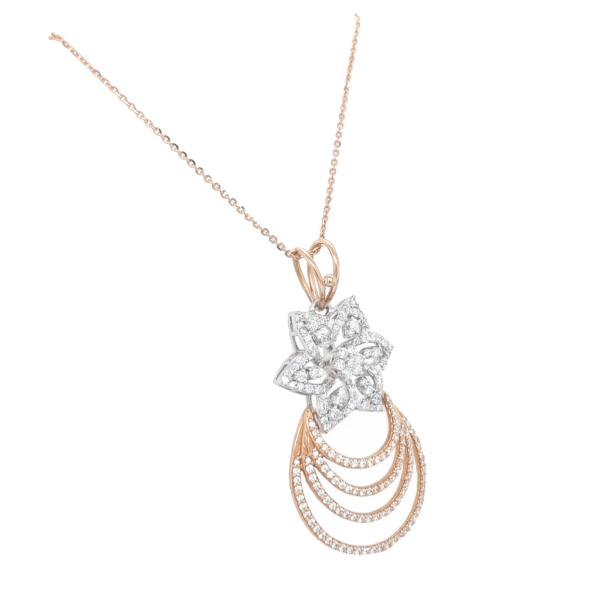 18k Rose Gold Elegant Diamond Pendant | Pachchigar Jewellers