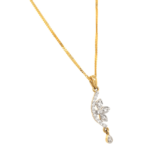 18K Yellow Gold Long Dazzling Diamond Pendant | Pachchigar Jewellers