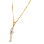 18K Yellow Gold Long Dazzling Diamond Pendant | Pachchigar Jewellers