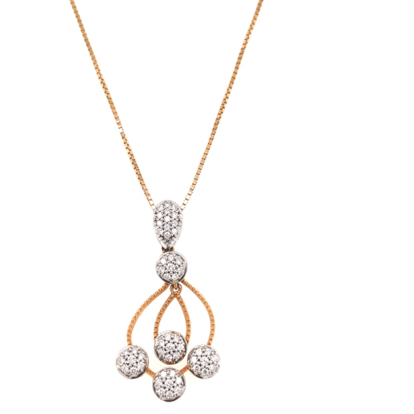 18K Rose Gold Sparkling Diamond Pendant | Pachchigar Jewellers