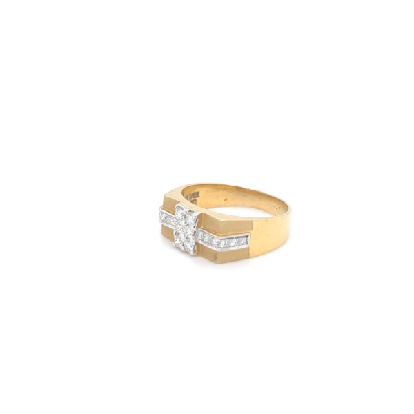 18K Yellow Gold Diamond Ring For Men