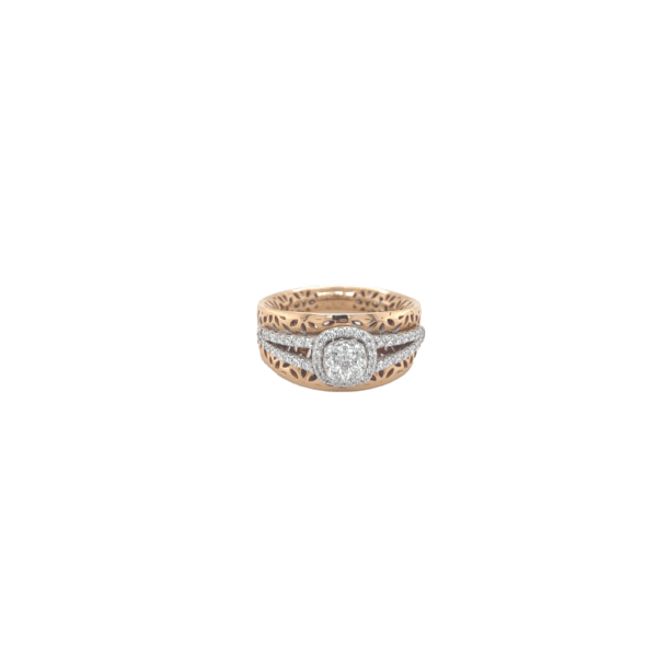 18k Rose Gold Vintage Fancy and Bold Diamond Ring | Pachchigar Jewellers