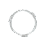 18KT Fancy Diamond Bangle in White Gold with Baguette Design