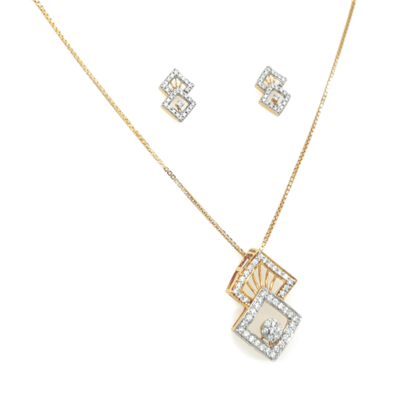 18k Elegant Diamond pendent set | Pachchigar Jewellers