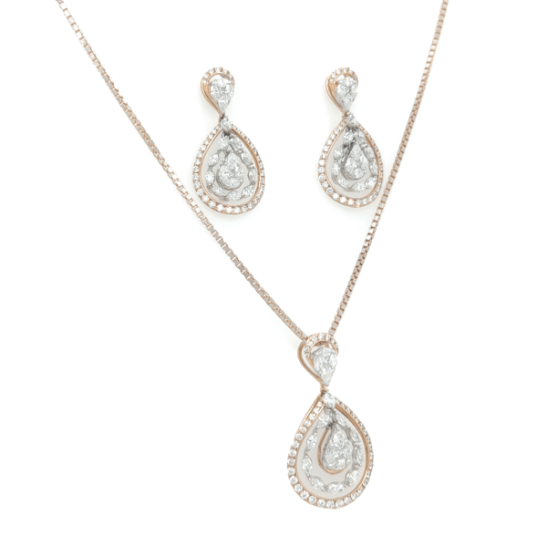 18k Delicate Diamond pendent set | Pachchigar Jewellers